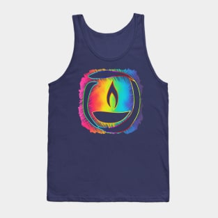 Small Print Rainbow Ribbon Chalice Tank Top